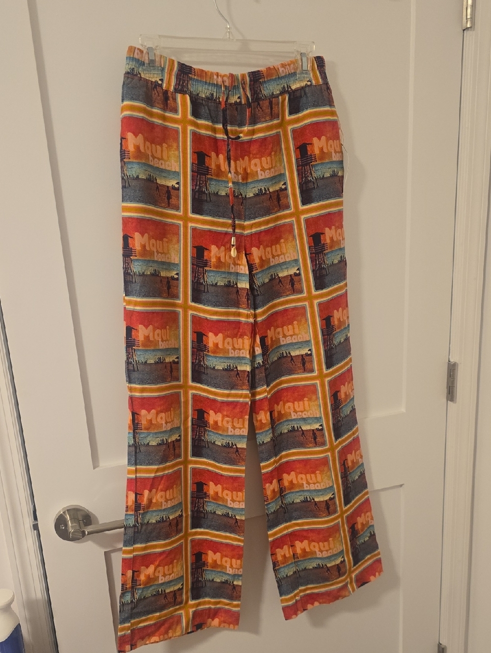 C And C CALIFORNIA Womens Linen Rayon Colorful Pants